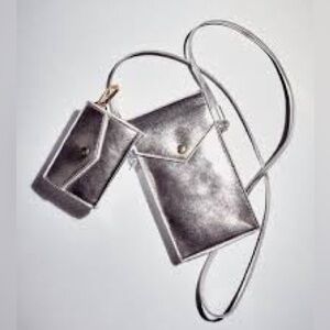 NWT J.Crew Gracie Silver Crossbody Purse